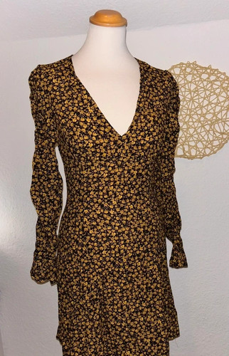 Zara damen kleid senfgelb - kleid,