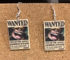 Handgemachte Blackbeard Fahndungsplakat Ohrringe Ohrhänger Paar Modeschmuck