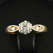 Klassischer Diamant Ring mit 0,25 ct (Gravur)   2,6g 375/- Gelbgold