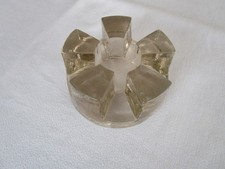 hochwertiges massives Stövchen aus Glas / Kannenwärmer getönt Rauchglas? vintage