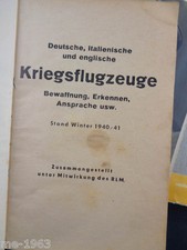 original  Soldaten Broschüre Kriegsflugzeuge Italien England  usw