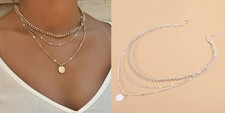 Trendige Damen Layering-Kette mit 3-reihigem Design – in Gold oder Silber
