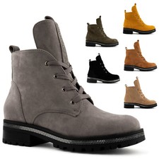 Neu Damen Schnürstiefel Boots