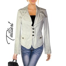 ART TO BE Used Look Jeansjacke Übergangsjacke Blazer Tailliert Kitt Gr.34 36