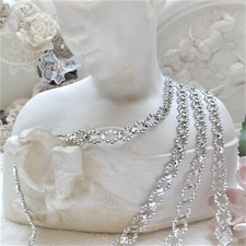 2m Strassband Silber Dekoband Strassborte Strasssteine Glitzerband Deko Hochzeit