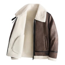 Herren leder mantel warm - pu,