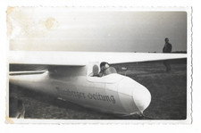 Alte Foto Postkarte Nürnberg Segelflugzeug mit Reklame Nürnberger Zeitung 1930er