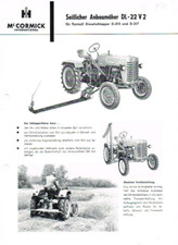 Mc Cormick Anbaumäher DL-22V2 Farmall D-212 / D-217, orig. Prospekt ca. 1959