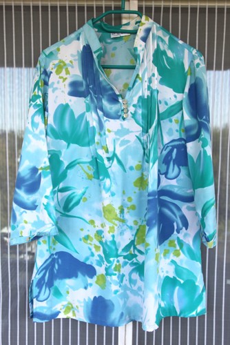 Longbluse aquafarben - longbluse, 44