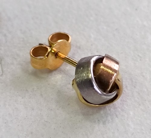 Gold ohrstecker tricolor - gold,