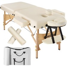 2-Zonen Massageliege-Set 7,5cm Polsterung + Rollen + Tasche beige B-Ware