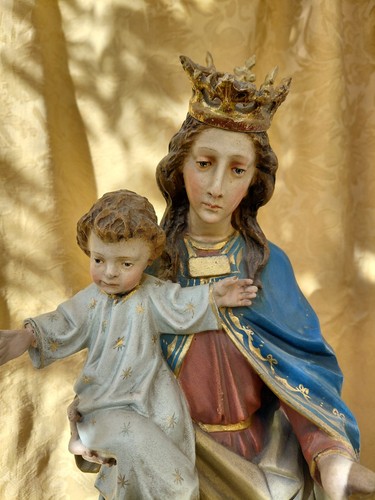 Madonna mit kind holz 58 - madonna, holz,