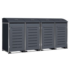 Mülltonnenbox Mülltonnenhaus KIEL 4x Tonne 240l, 211x83x136cm Stahl Edelstahl