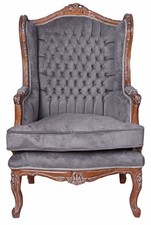 Ohrensessel Barockstuhl Antik Ohrenbackensessel Samt Fernsehsessel Sessel Barock