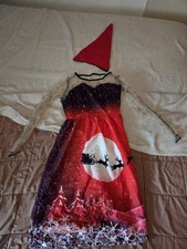 Weihnachten Kleid  für Damen Gr.40 mit Mützchen Festkleid