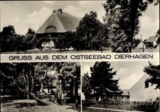 Ak Ostseebad Dierhagen, Reetdachhaus, Teilansicht, Baum - 2898049