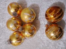 Op987z - 7 x Lauscha Glas Design Christbaumschmuck Weihnachtsschmuck Kugeln