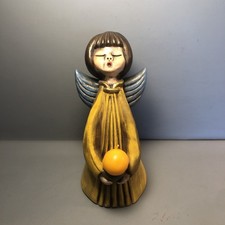 Lene Thun Engel im Faltenkleid Bozen Italien gelb blau schwarz H=24,5 cm | #1