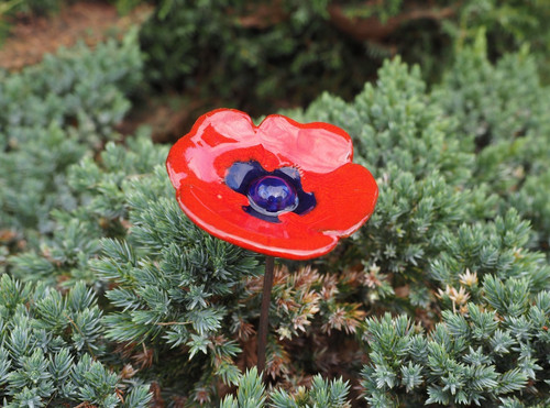Keramik gartendeko mohnblume - keramik,
