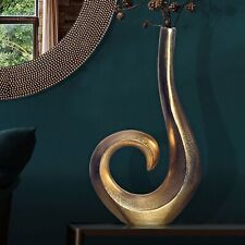 Vase FineBuy Blumenvase 47 cm Aluminium Spirale Tischvase Gold Dekovase Modern