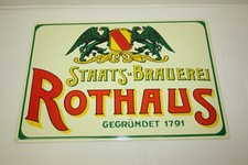 Gewölbtes Emailschild " Staats - Brauerei ROTHAUS " / Gegründet 1791