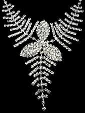 Bollywood Strass Schmuckset BrautSchmuck Ohrringe Kette Collier Silber Hochzeit