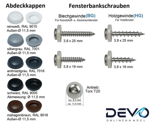 Fensterbankschrauben für alu - für,