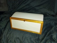 Wächtersbach D.R.G.M. Holz Keramik Brotkasten, Art Deco, 1920er Jahre