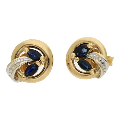 Saphir ohrstecker 375 gold - saphir,