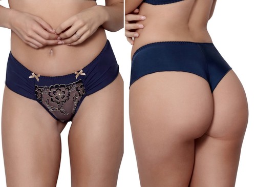 Axami string panty blau - blau, spitze