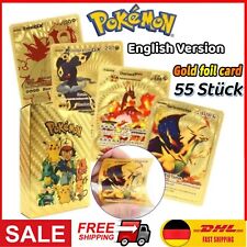 55 KARTEN  Pokémon Gold Card Carte Tedesco Bengalisch Charizard Goldfolie Karten