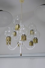 Deckenleuchte Hängelampe -  Richard Essig ? -  9 Armig Lampenschirm  Eisglas