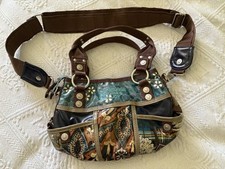 Georg Gina & Lucy Tasche „ Scamble the Bamble „ Türkis Petrol Braun