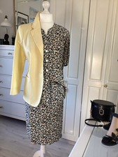 Vittoria Verani Zweiteiler Bluse und Rock Viscose Muster Gelb/grün/schwarz Gr.46