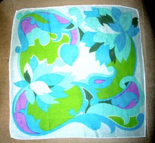 Sammlerstück: kl.Schmucktuch handrolled v.FISBA (CH) Modernes Blütendesign 