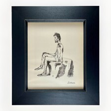 Picasso P Portrait of Figure Litho Offset du Chene Crown Stamp Verso 1948 F&G