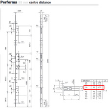 Iseo Performa Mehrfachverriegelung für Alu-Haustür + Schließbleche 7235013528