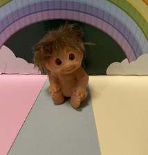 ✿● TROLL Gnom New Born Baby Brown 1985 Adorable Norfin Kobold Vintage DAM 13