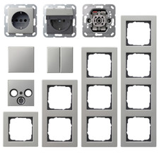 Gira E2 System 55 Edelstahl Rahmen Schalter Steckdosen Wippen - zur Auswahl