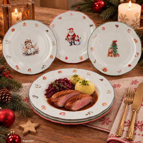 6er set navidad speiseteller - set,