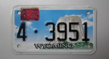 Wyoming Nummernschild USA Motorrad Kennzeichen US Motorcycle License Plate 3951