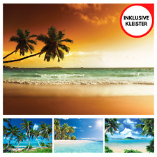 STRAND PALMEN TROPISCH Vlies Fototapete Wohnzimmer Schlafzimmer TAPETE XXL