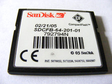 . . . . 64MB Compact Flash Card ( 64 MB CF Karte ) SanDisk gebraucht . . . .