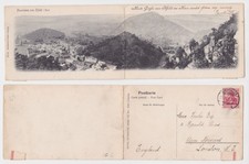 81545 Klapp-Ak Panorama von Ilfeld im Harz 1905