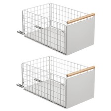 2 Stück Ausziehbarer Schrank Organizer, Tiefer Ausziehbare Schubladen mit Schubladenführungen