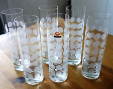 6 Longdrink Gläser Polka Dots Ingrid Glashütte Kurt Wokan 1970er Höhe 19,5 cm