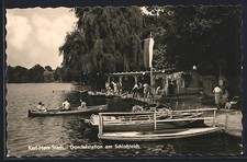 Karl-Marx-Stadt, Gondelstation am Schloßteich, Ansichtskarte 