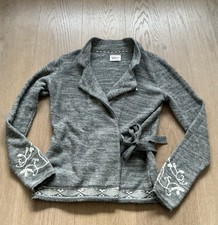 Luis Trenker Damen Strickjacke / Wickeljacke „Winona“, Grau Beige meliert, Gr. S