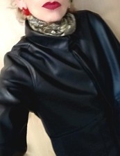 helenvh-fashion: Rockig/ elegante Eco- Lederjacke, Gr.M, schwarz, lässig, soft!