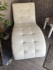 Relaxliege weiß Kunstleder 120cmx76cmx80cm